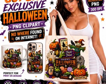 Retro Halloween Collage PNG, Vintage Spooky Clipart Design, High Resolution 300 DPI Digital Download for Shirts, Stickers, Sublimation png
