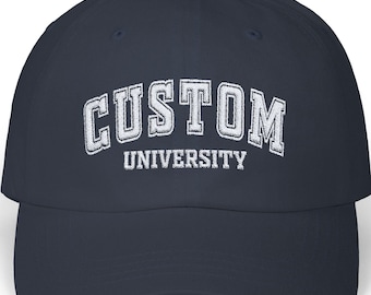 Custom University Cap Hat Embroidery: Personalized College Alumni Graduation School Pride Gift