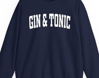 Sudadera con capucha y camiseta de gin tonic: regalo de bebida botánica, ropa universitaria retro
