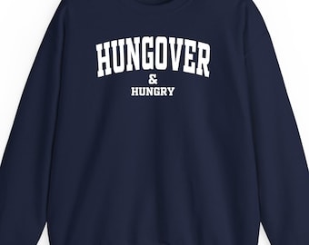 Hungover und hungrig sweatshirt Hoodie T-Shirt: Lustiges Brunch Geschenk Wochenende Vibe Frühstück Foodie Humor