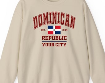 Dominican Republic sweatshirt hoodie t-shirt: Custom City Gift Retro Varsity Minimalist Flag Graphic Apparel