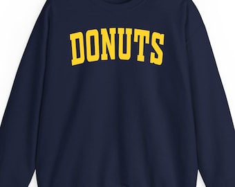 Donuts sweatshirt hoodie t-shirt: Foodie Gift Retro Varsity Minimalist Sweet Pastry Graphic Apparel Outfit
