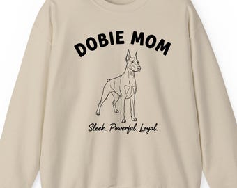 Dobbie mom sweatshirt hoodie t-shirt: Doberman Pinscher Gift Retro Minimalist Dog Lover Graphic Apparel