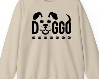 Doggo sweatshirt hoodie and t-shirt: Puppy Gift Retro Varsity Minimalist Dog Lover Graphic Apparel