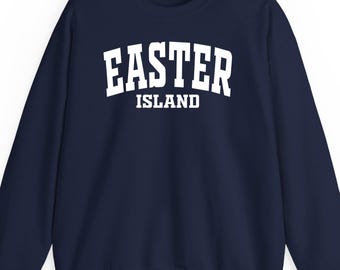 Easter island sweatshirt hoodie t-shirt: Moai Statue Gift Minimalist Chile Travel Graphic Apparel Outfit