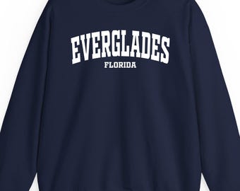 Everglades sweatshirt hoodie and t-shirt: Florida Nature Gift Retro Varsity Minimalist Graphic Apparel