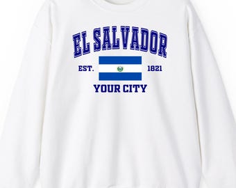 El Salvador sweatshirt hoodie t-shirt: Custom City Gift Varsity Minimalist Flag Graphic Apparel Outfit