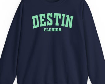 Destin sweatshirt hoodie t-shirt: Vintage Florida Gift Retro Varsity Minimalist Beach Ocean Graphic Apparel