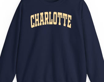 Charlotte North Carolina sweatshirt hoodie and T-Shirt: Vintage Queen City Travel Souvenir Gift