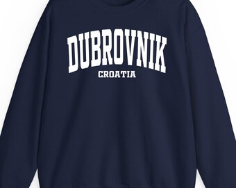 Dubrovnik sweatshirt hoodie t-shirt: Croatia Travel Gift Retro Varsity Minimalist Coastal City Apparel Outfit