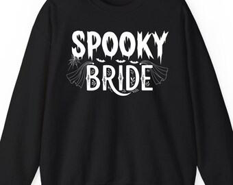 Spooky Bride Halloween Wedding sweatshirt hoodie t-shirt: Gothic Bachelorette Party Gift, Horror Bride Apparel