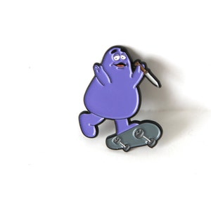 EVIL GRIMACE punk ENAMEL pin purple skateboarding buddy guy image 2