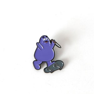 EVIL GRIMACE punk ENAMEL pin purple skateboarding buddy guy image 4