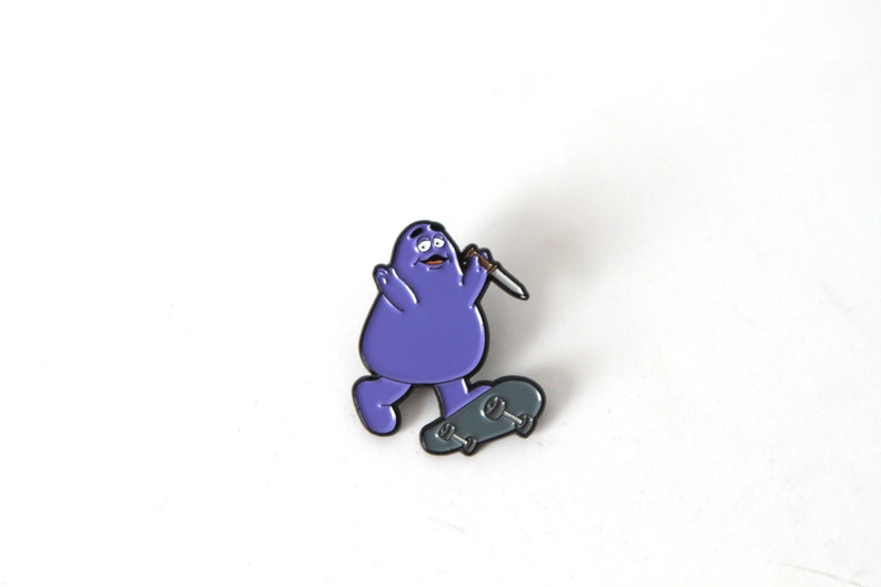 EVIL GRIMACE punk ENAMEL pin purple skateboarding buddy guy image 4