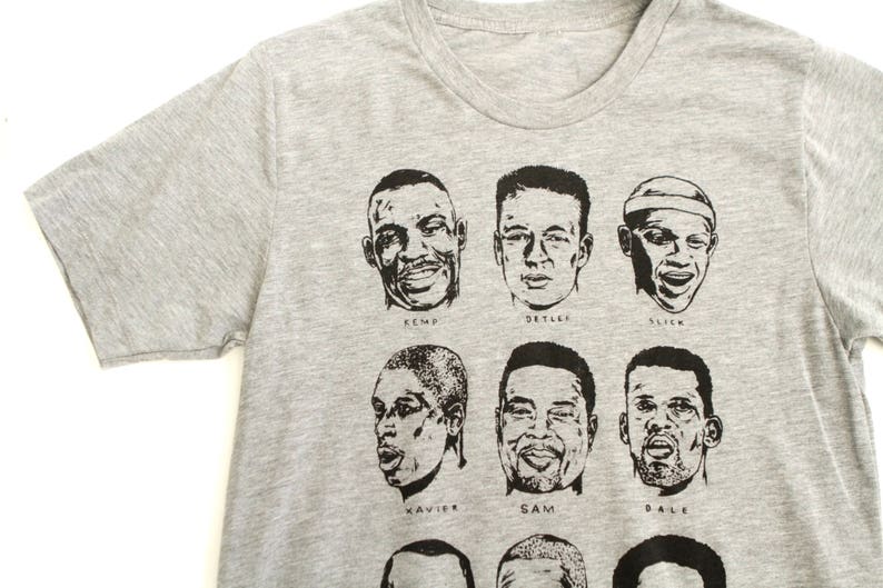 seattle SUPERSONICS legends HEATHER grey t-shirt SHAWN kemp Payton and more sizes Small Xxl image 2