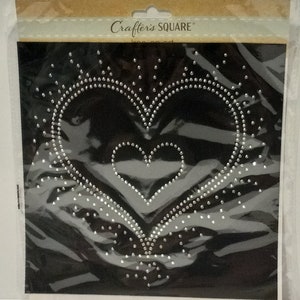 Crafter&#39;s Square Iron-On Rhinestone Patch - Hearts