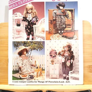 Vintage Doll Romper Sewing Pattern 16 Inch Porcelain Doll