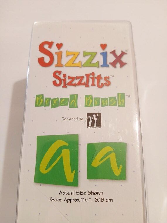 シジックス sizzix アルファベット ダイ シズリッツ script 筆記体 Sizzix Sizzlits Boxed Brush Alphabet Die Set With Case – 35 Dies