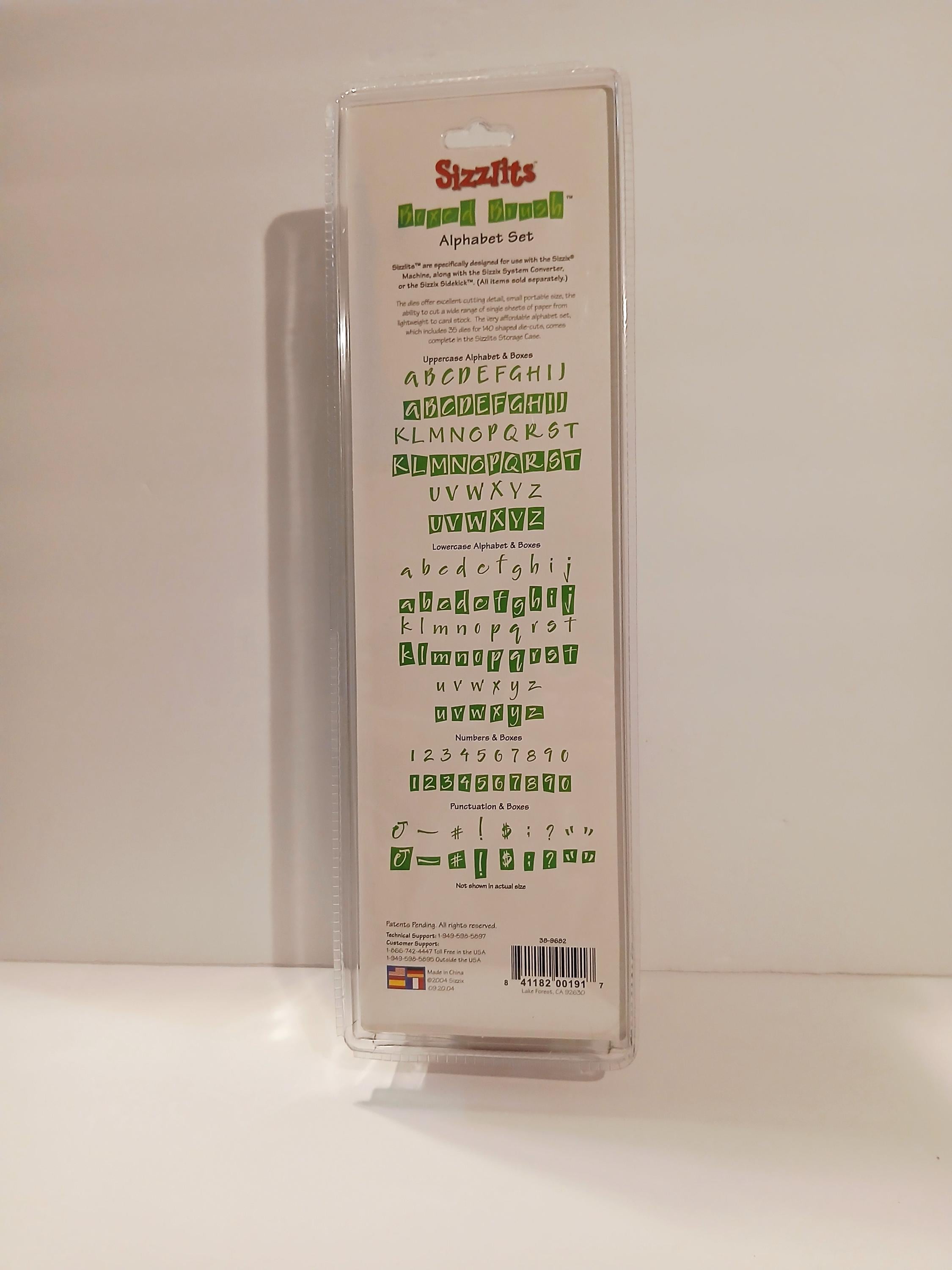 Sizzix Sizzlits Boxed Brush Alphabet Die Set With Case – 35 Dies