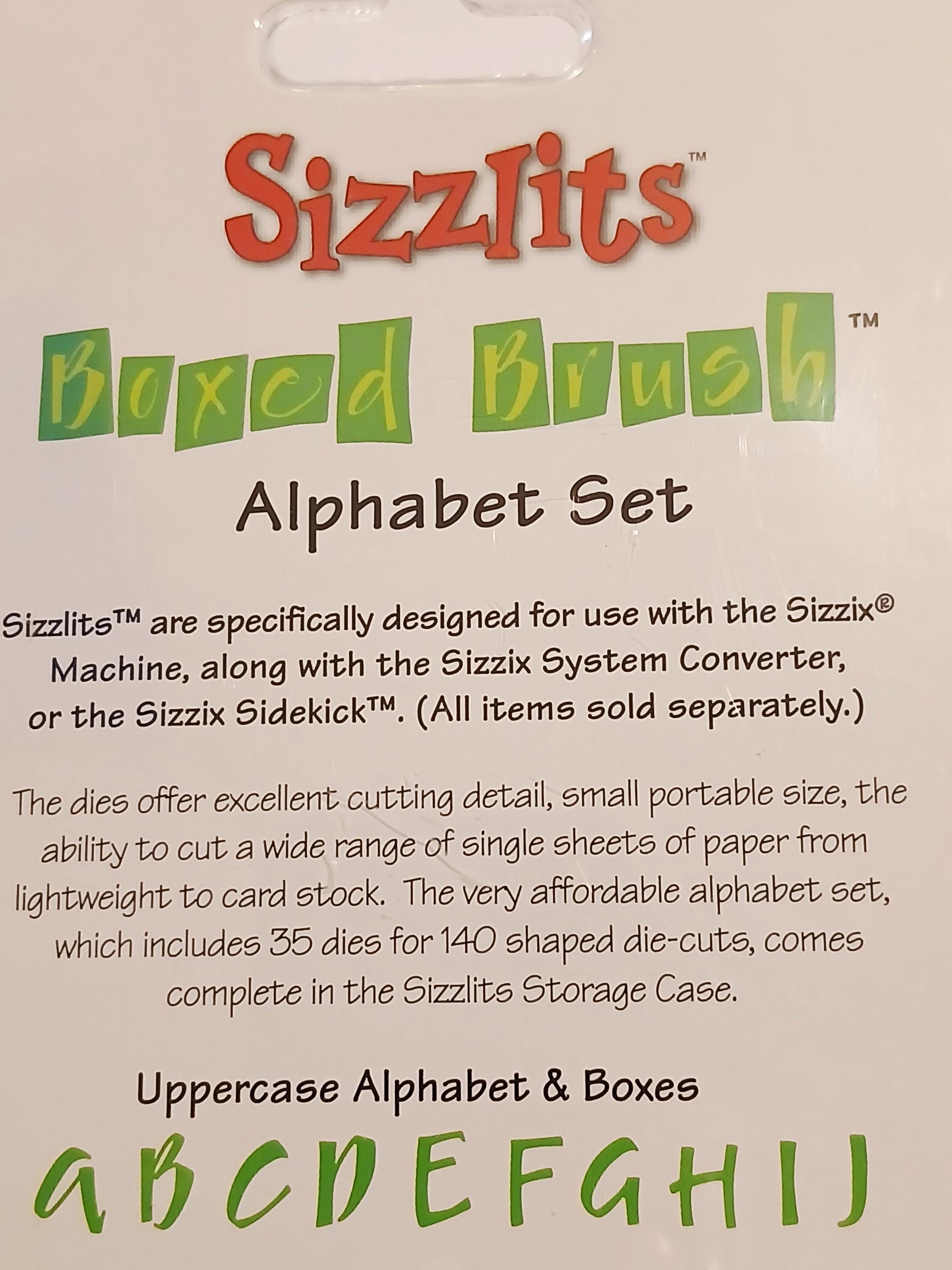 Sizzix Sizzlits Boxed Brush Alphabet Die Set With Case – 35 Dies