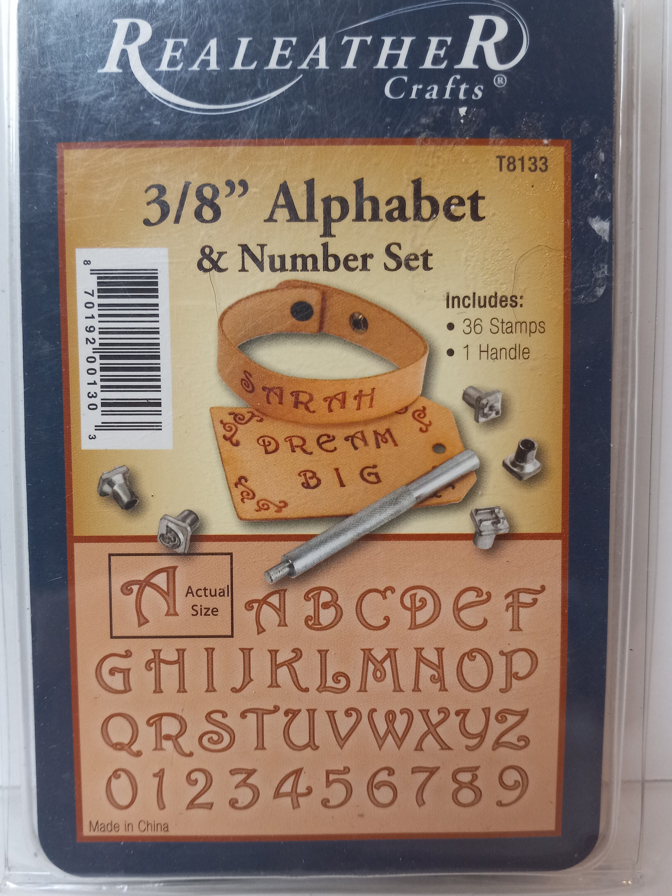 3/8 (9.5mm) Fancy Font Number Leather Stamp Set 4908-00