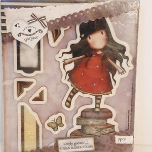 Santoro Gorjuss Girl Rubber Stamp Set: New Heights Cling Stamps for Journaling