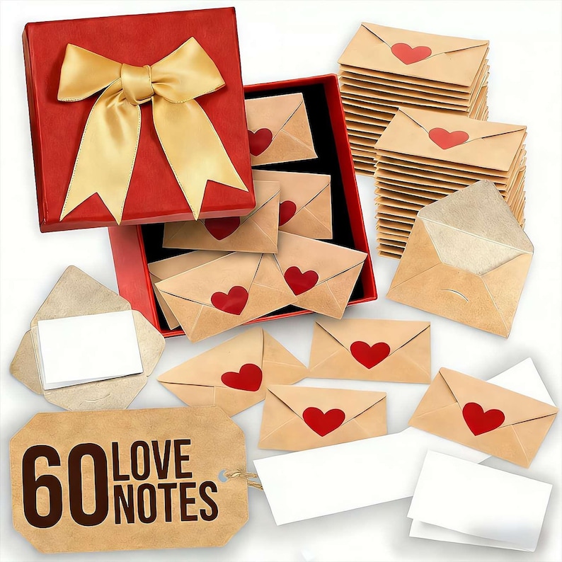 Mini Love Notes Set, DIY Valentine's Day Gift, Heart Stickers - Etsy