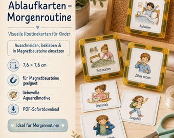 Routine cards for children | Morning routine & daily schedule | ADHD, autism | special needs | 45+ cards PDF