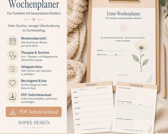 Weekly planner for families with children with special needs | ADHD, autism & disability | Therapy, appointments & family life | PDF