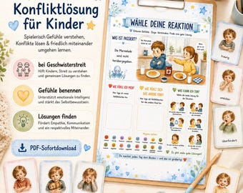 Resolving Sibling Rivalry | Feelings & Conflict Cards for Children | Printable PDF