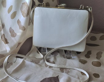 Vintage 1980's Bellido White Leather Shoulder Bag