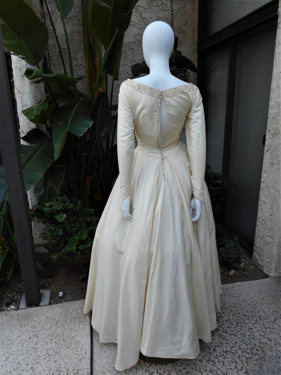 Vintage 1950's Mindelle Ivory Wedding Dress - Siz… - image 4