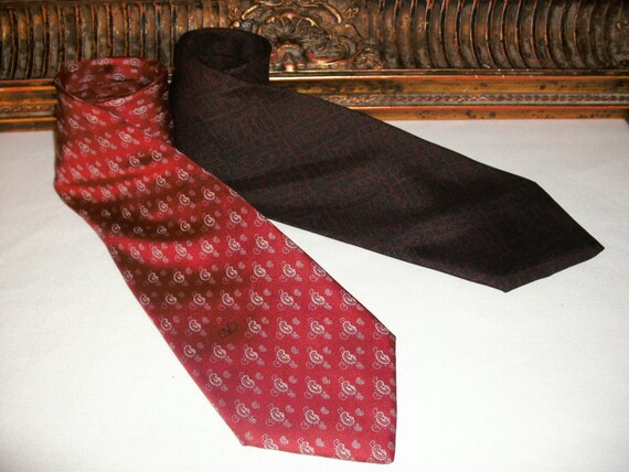 Vintage 1980's Valentino Red Silk Ties