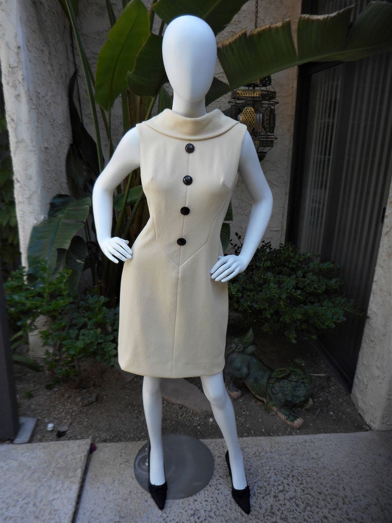 Vintage 1970's Lilli Diamond Beige Dress Size 12 image 1