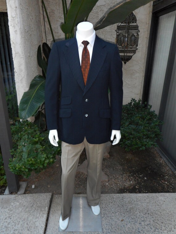 Vintage 1970's Hardy Amies Navy Blue 