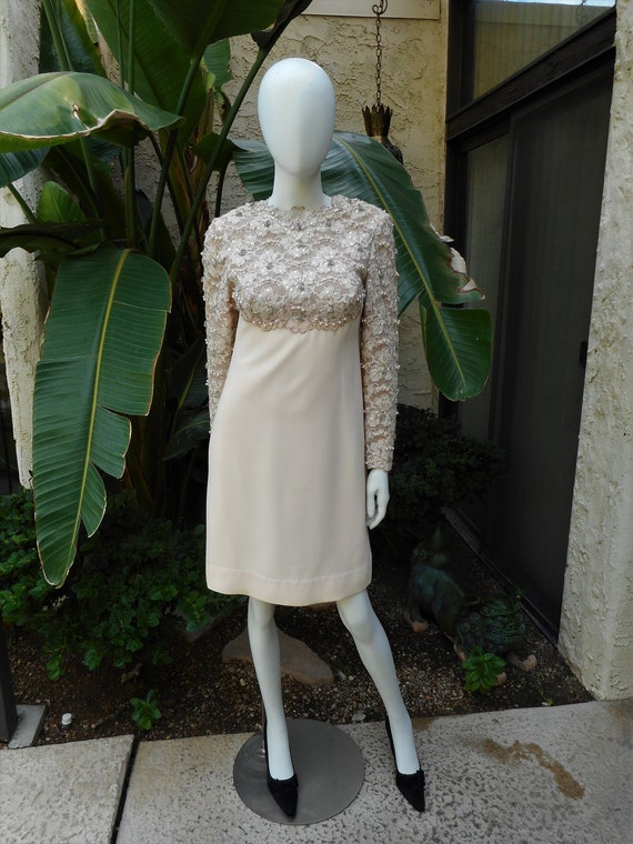 Vintage 1970's Jack Bryan Soft Pink Evening Dress