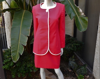 Vintage 1990's David Hayes Pink Suit - Size 8