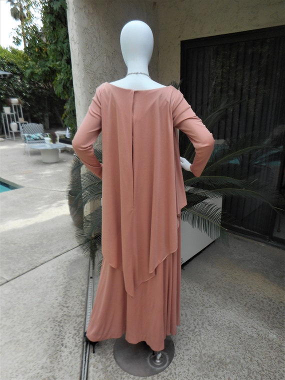 Vintage 1970's Eva Gabor Beige Evening Dress - Si… - image 4