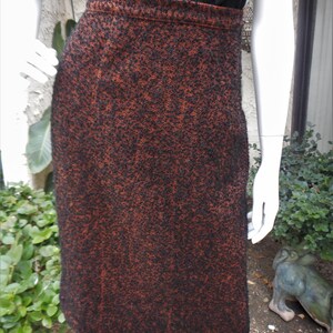 Vintage 1960's Orange/Black Boucle Pencil Skirt Size 10 image 2