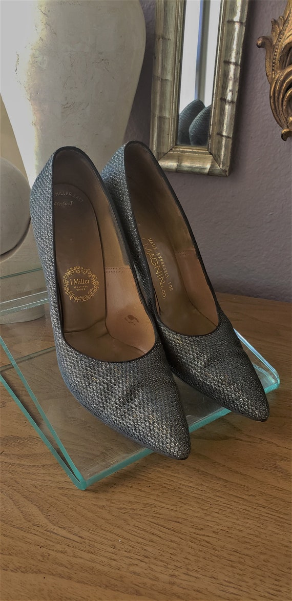 Escarpins Vintage Delman I. Magnin Dorés - Taille 8 US - Talon Moyen (2-2.9") - Cuir - Occasion En Bon état
