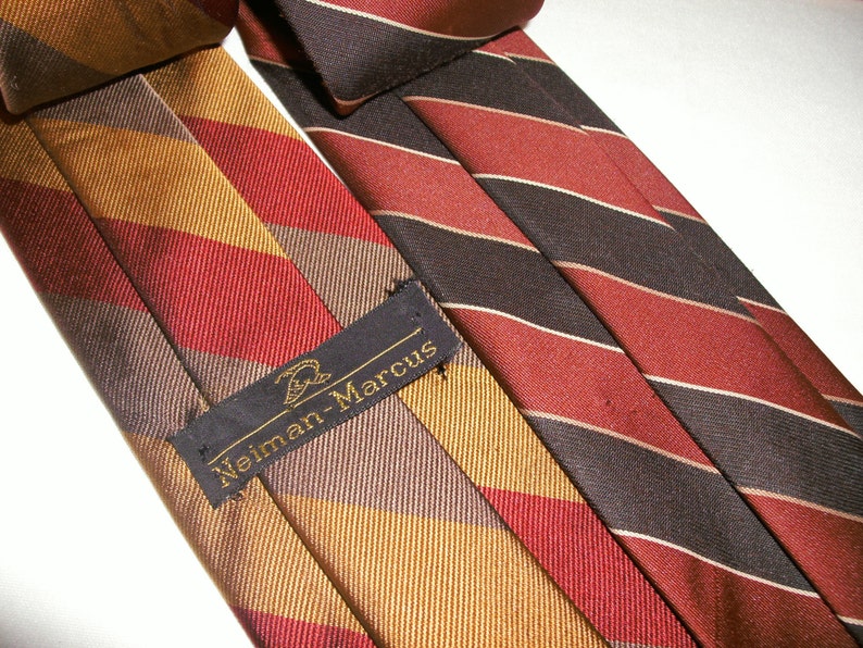 Vintage 1980's Men's Striped Neck Skinny Ties - Etsy