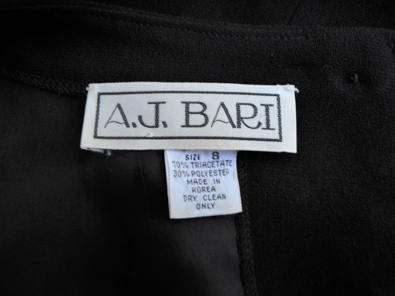 Size 8 Vintage 1990/'s A.J Bari Black Cocktail Dress