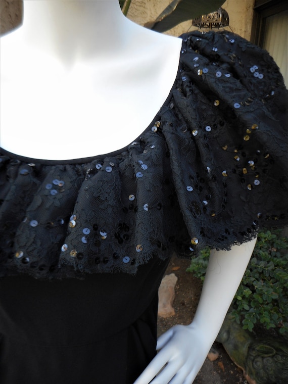 Vintage 1980's Michael Novarese Black Evening Gow… - image 2