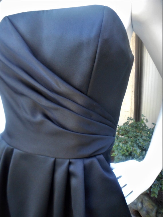 Vintage Victor Costa Black Strapless Evening Dres… - image 2