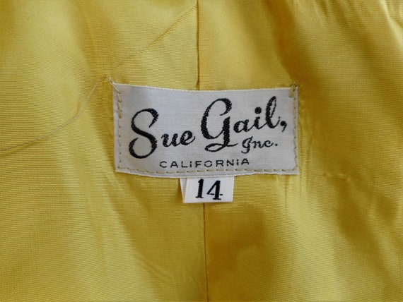 Vintage 1960's Sue Gail Green Lace Sleeveless Coc… - image 4