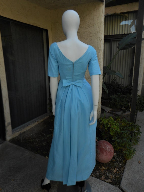 Vintage 1960's Lorrie Deb  Baby Blue Evening Dres… - image 4