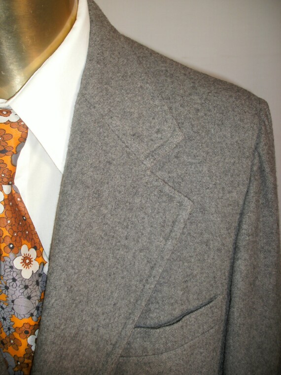 Vintage 1970's Kenneth Downs Grey Camel Hair Spor… - image 2