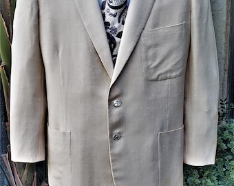 Vintage 1960's Cove Shop for Men Cream Colored Sport Coat - Size 41