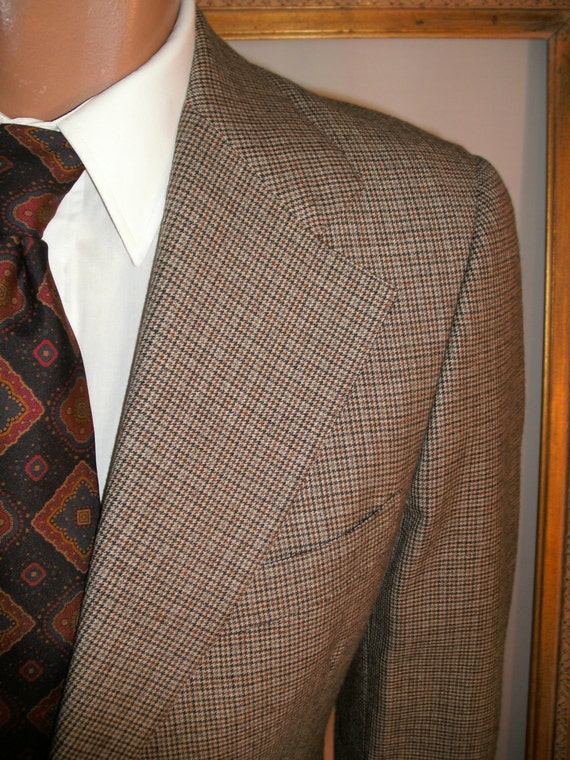Vintage 1970's Bayne-Williams Brown Tweed Wool Su… - image 2