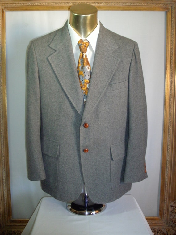 Vintage 1970's Kenneth Downs Grey Camel Hair Sport Co… - Gem